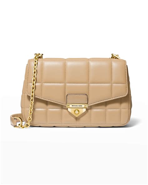 light tan michael kors bag|Michael Kors quilted shoulder bag.